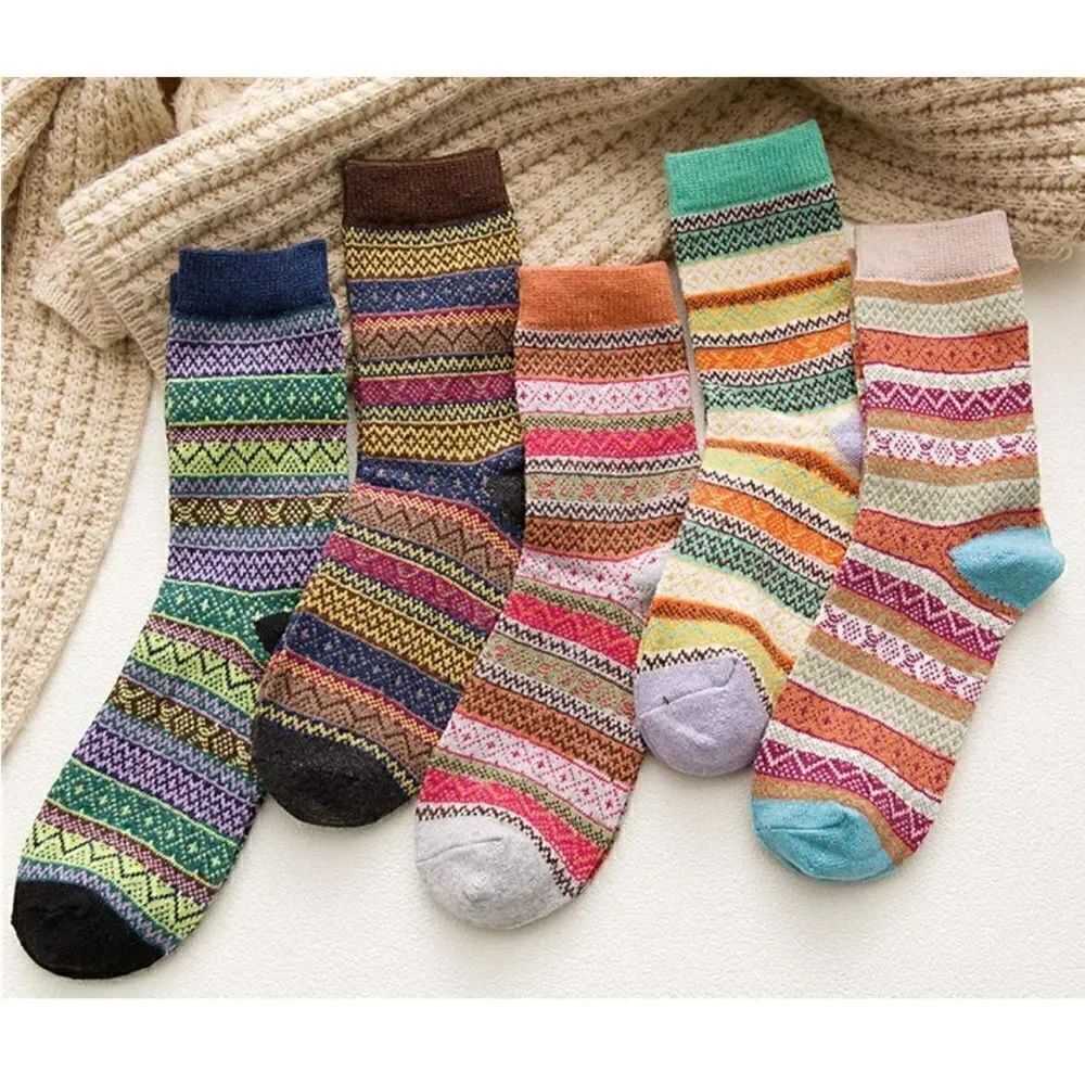 Nordic style wool winter socks